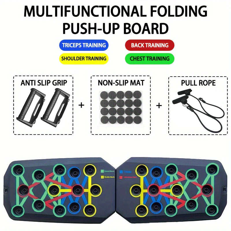 Push-Up Board Set Portable Multifunctional Push-Up Bar Foldable Fitness Equipment for Chest Abdomen Arms/Back Training