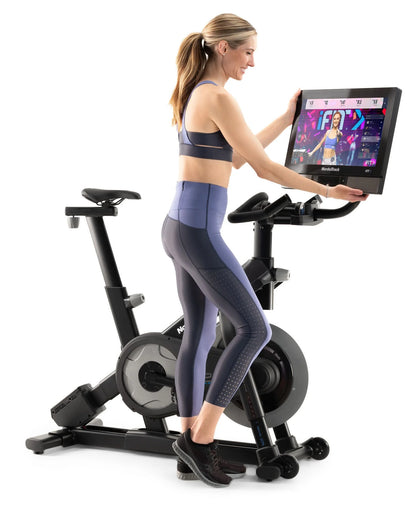 Commercial Series S22I; Ifit-Enabled Indoor Exercise Bike with 22” Pivoting Touchscreen and Incline/Decline Functionality