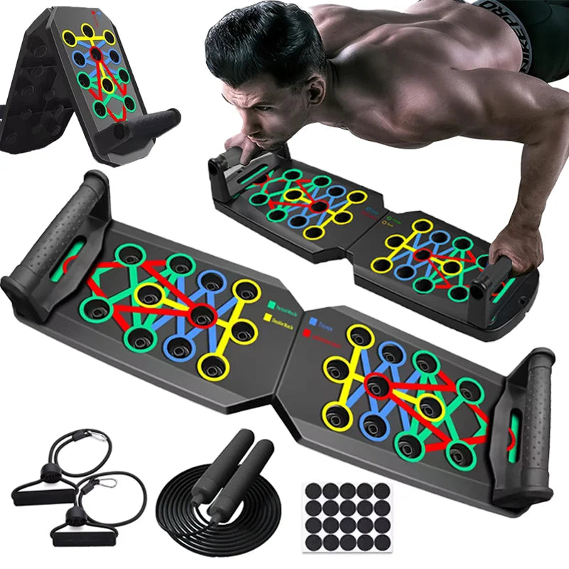 Push-Up Board Set Portable Multifunctional Push-Up Bar Foldable Fitness Equipment for Chest Abdomen Arms/Back Training