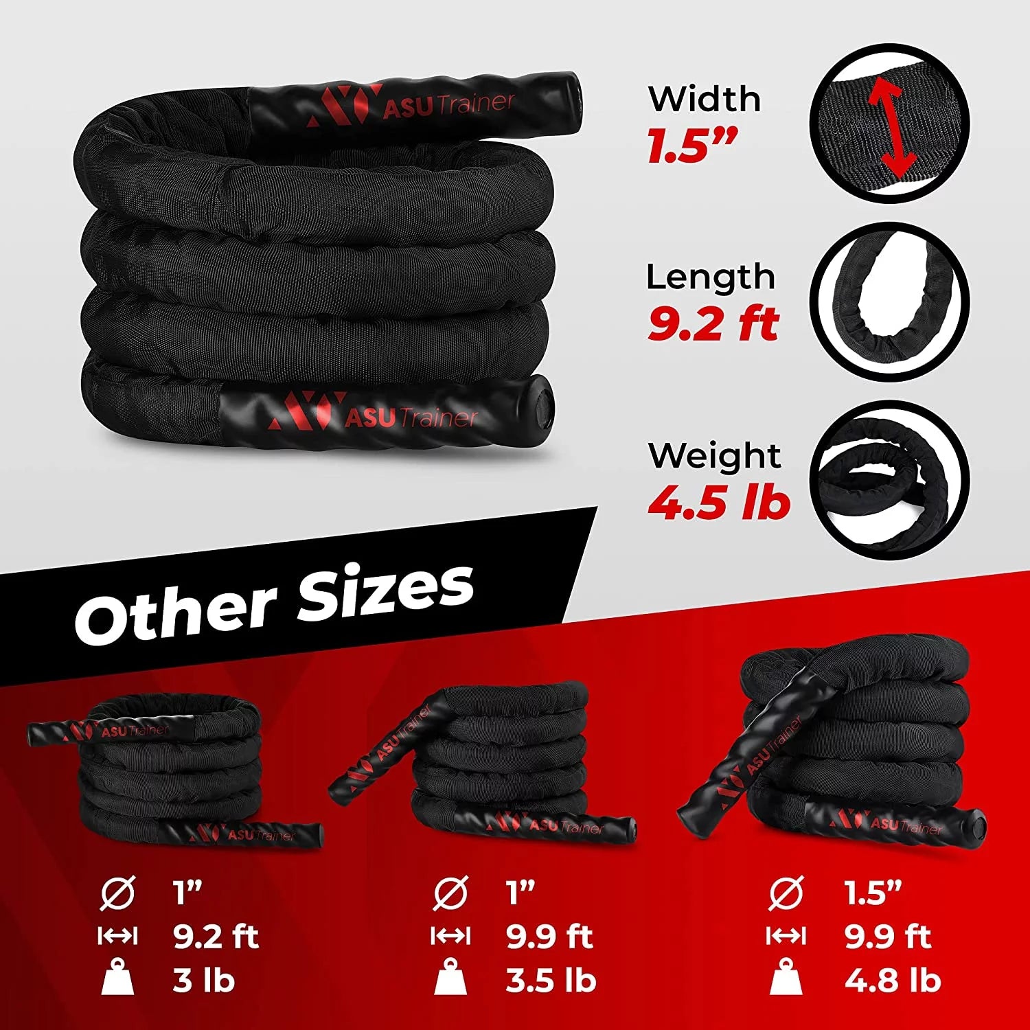 Exercise Jump Rope Weighted Jump Ropes for Fitness with Nylon Sleeve and Bag 3Lb