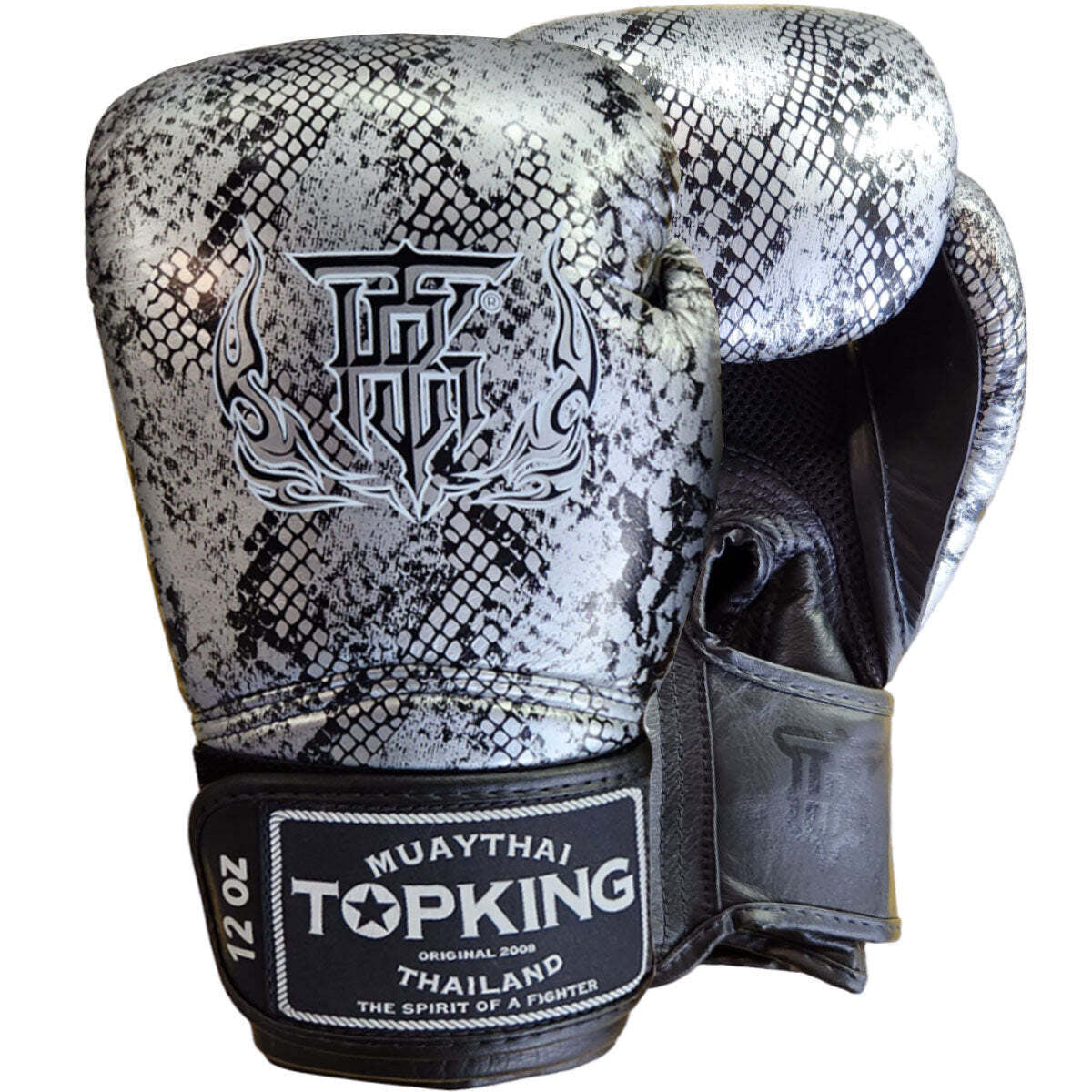 Boxing Gloves Top King TKBGSS-02 Air Black Silver Muay Thai